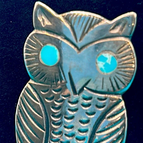 Vintage Native American Owl Brooch - Picture 2 of 4